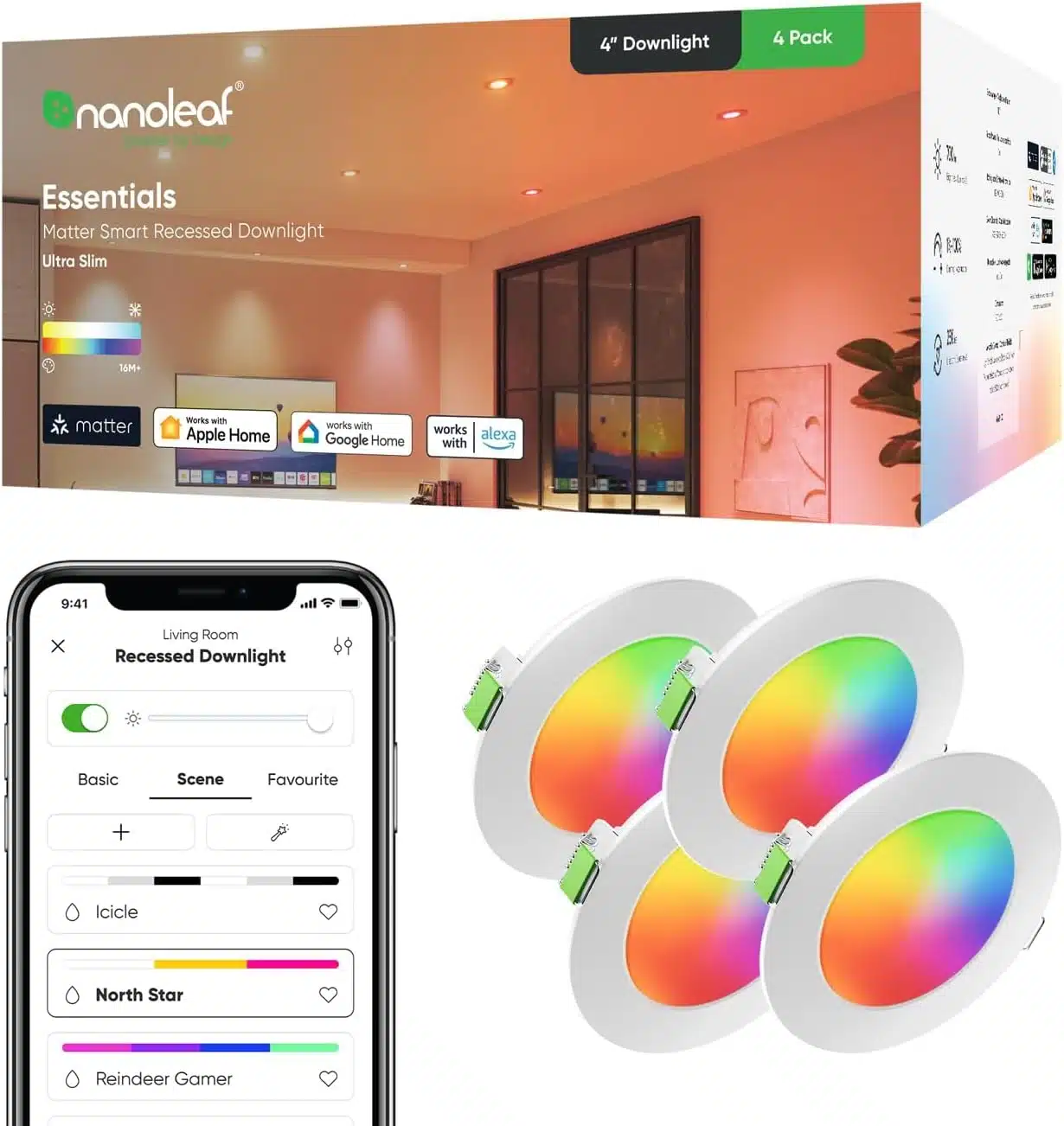 61Fd0ia NRL._AC_SL1500 4x NANOLEAF pametni vgradni LED reflektor RGBCW - slika 1