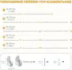 POSKENA Raztegljiva garderobna palica 43–131cm - slika 2