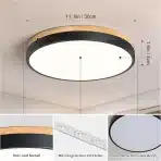 VIKAEY 30cm lesena LED stropna svetilka - 4000 K - slika 4
