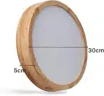 BAEROLC LED stropna svetilka iz hrastovega lesa 30 cm, 20 W - slika 5