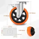 4x WBD WEIBIDA industrijska vrtljiva kolesa z zavoro 150mm - slika 5