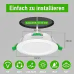 11x JAENMSA 86mm LED vgradni reflektor - 7 W - slika 6