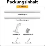 GEEBOBO 76–152cm raztegljiva stropna ali stenska karnisa - slika 3