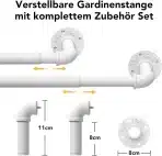 GEEBOBO raztegljiva industrijska stropna/zidna karnisa 76–380cm - slika 3