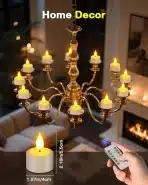 12x SOULBAY polnilne LED čajne svečke z daljincem in polnilno postajo - slika 3