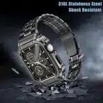 MIOHHR kovinski pašček z zaščitnim ohišjem za Apple Watch 38–49mm - slika 3