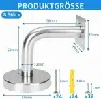 8x AKOLAFE nosilec za ograjo iz nerjavečega jekla 60x60mm - slika 2