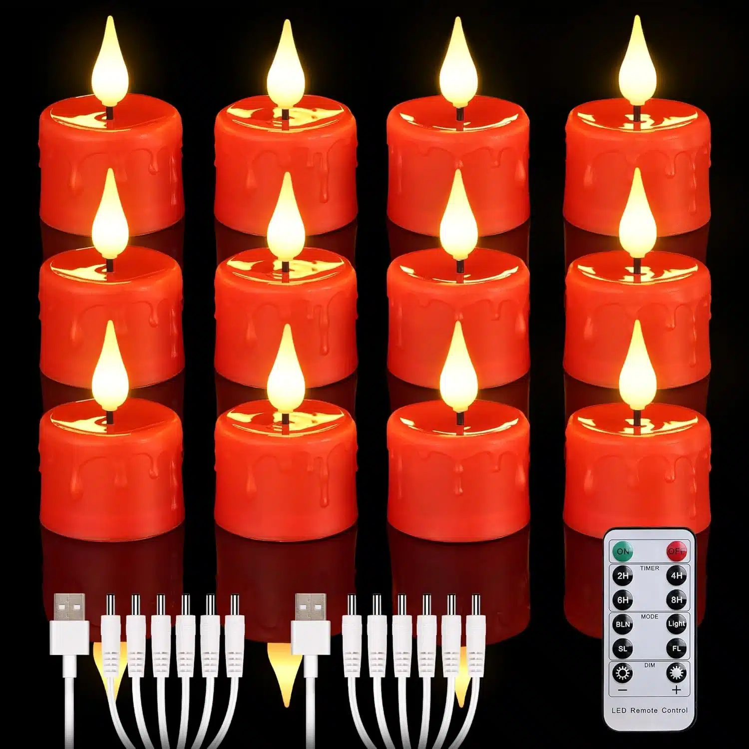 7177vYRCIeL._AC_SL1500 CIBNEW 12x polnilne LED čajne svečke z daljincem - slika 1