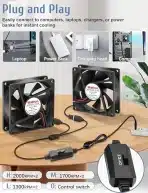2x WATHAI USB ventilator za hlajenje elektronike 80mm - slika 5