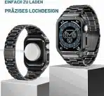 MIOHHR kovinski pašček z zaščitnim ohišjem za Apple Watch 38–49mm - slika 2