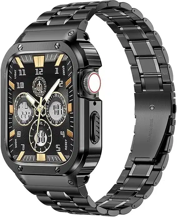 71A-pyYz6wL._AC_SY695 MIOHHR kovinski pašček z zaščitnim ohišjem za Apple Watch 38–49mm - slika 1