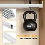 POSKENA Raztegljiva garderobna palica 43–131cm - slika 3