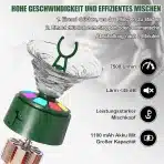 SOARFLY električni shaker za beljakovinske napitke z ločenim predalom za prah 650ml - slika 4