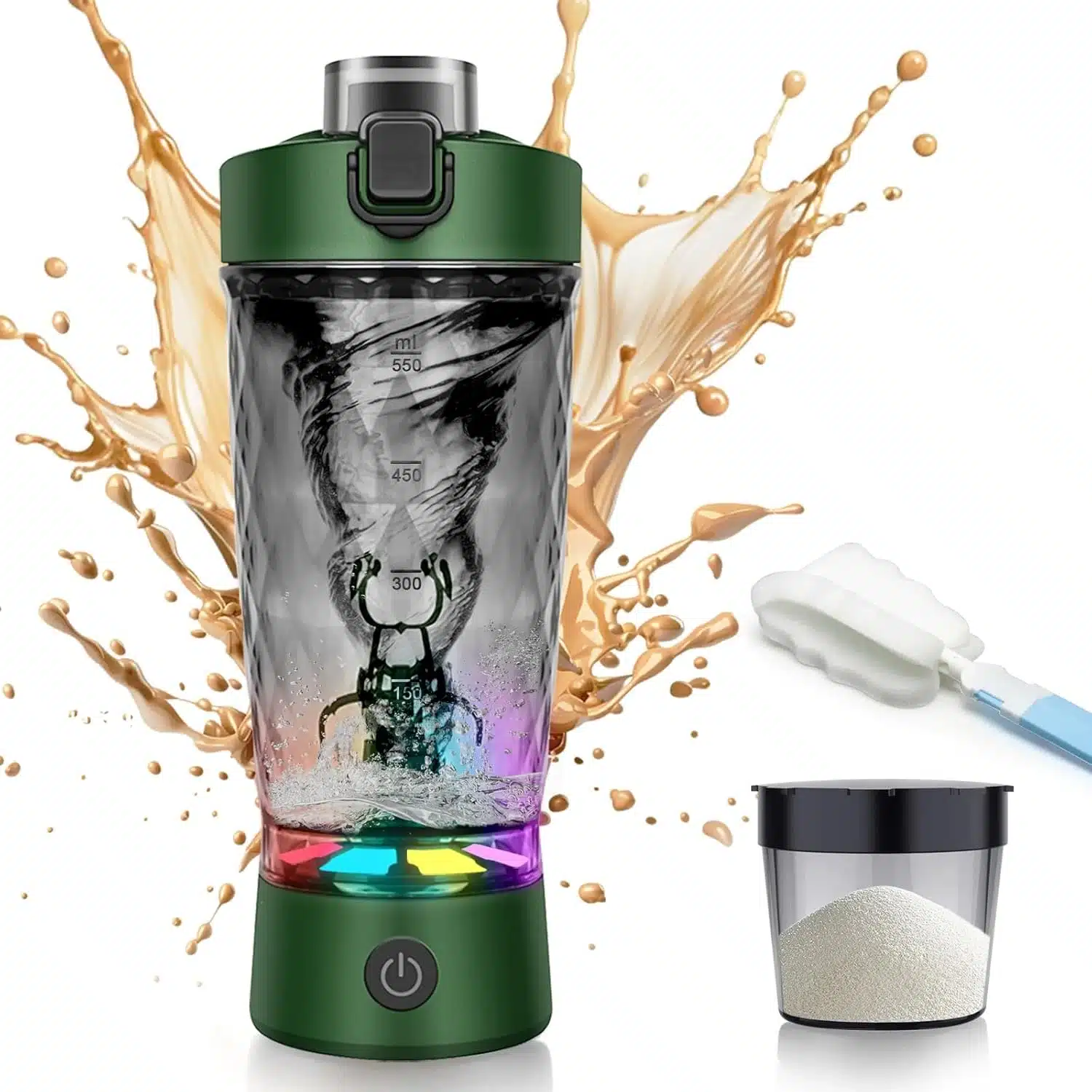 71L9Re07pAL._AC_SL1500 SOARFLY električni shaker za beljakovinske napitke z ločenim predalom za prah 650ml - slika 1