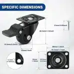 4x HUMAGINEER 25mm pohištvena kolesca z zavoro - slika 4