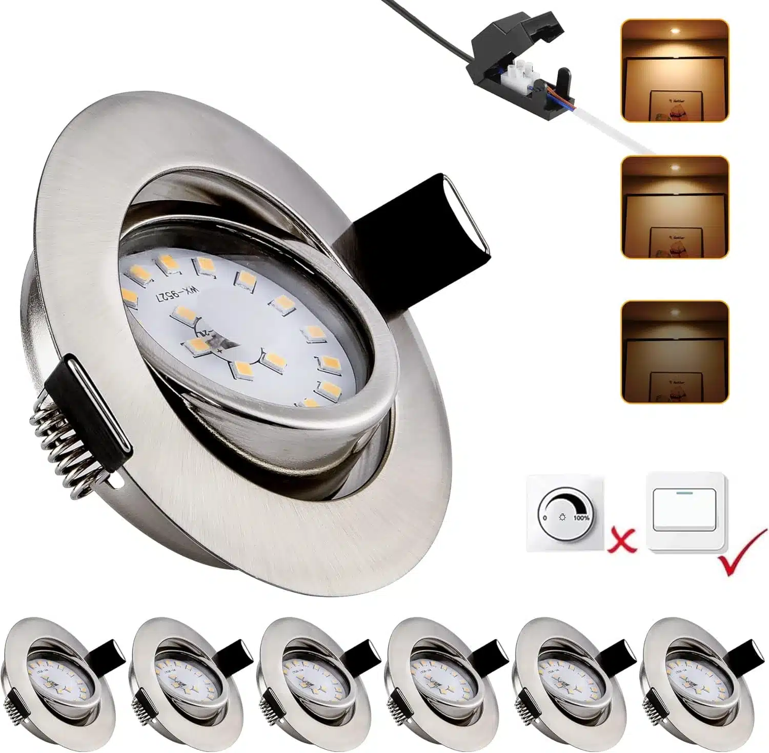 71MeARdMERL._AC_SL1500 6x MYCUL 85 mm LED vgradni reflektor - 3000 K - slika 1