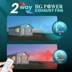HG POWER dvosmerni kopalniški ventilator z daljincem 100mm - slika 3