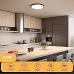 VIKAEY 30cm lesena LED stropna svetilka - 4000 K - slika 2
