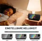 CUTEEFUN projekcijska LED budilka z ogledalnim zaslonom - slika 4