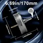 GPTZLEI Karbidna kronska žaga za kovino 170mm - slika 2