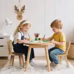 QHENS otroški lesen stolček z zajčjimi ušesi - slika 4