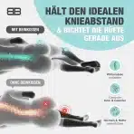 BACK BODYGUARD Ergonomska blazina za kolena iz spominske pene za stransko spanje - slika 5