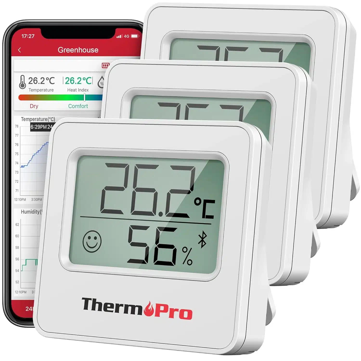 71dvAfhLGgL._SL1500 TEMPPRO TP357 3-delni Bluetooth termometer in higrometer - slika 1