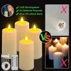 4x SOULBAY polnilne LED stebrne sveče z daljincem - slika 5