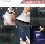HUIJINTAO akrilna vitrina z LED osvetlitvijo prozorna - 25x25x25 cm - slika 5