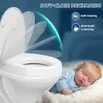 MUJIUSHI povišan WC sedež 7,5cm z mehkim zapiranjem - slika 4