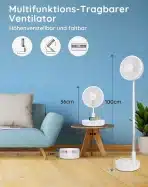 PRIMEVOLVE Teleskopski prenosni talni ventilator z daljinskim upravljalnikom - slika 3