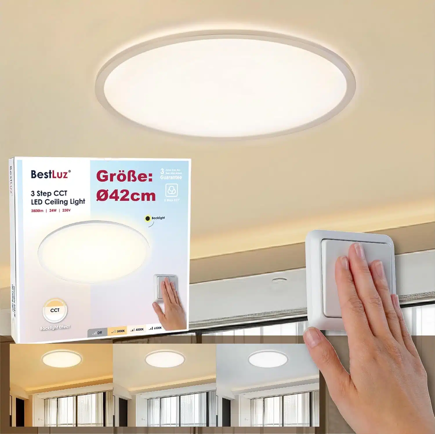 71mdVKF-WaL._AC_SL1500 BESTLUZ 42cm LED stropna svetilka - slika 1