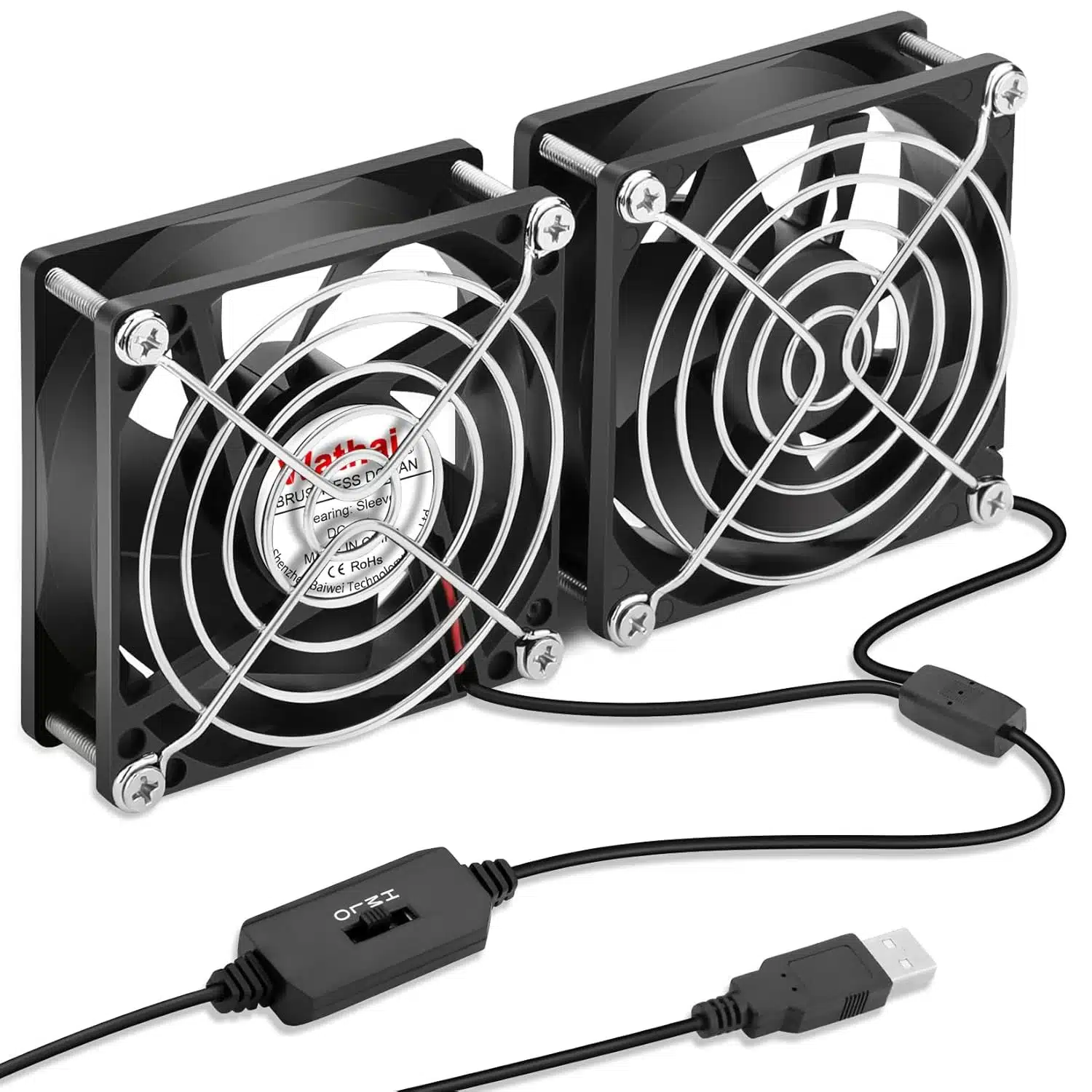 71oOjLmJtAL._SL1500 2x WATHAI USB ventilator za hlajenje elektronike 80mm - slika 1