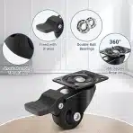 4x HUMAGINEER 25mm pohištvena kolesca z zavoro - slika 3