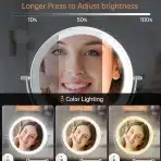 FUNTOUCH stensko LED kozmetično ogledalo z 1x/10x povečavo - slika 5