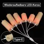 6x YUNSHENG LED polnilne sveče z daljincem in Type-C polnjenjem - slika 5