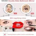 FUNTOUCH stensko LED kozmetično ogledalo z 1x/10x povečavo - slika 3