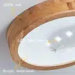 BAEROLC LED stropna svetilka iz hrastovega lesa 30 cm, 20 W - slika 4