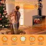 HAWCAFU 3v1 magnetni ventilator za kamin s termometrom brez elektrike - slika 3