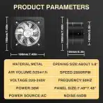 FANGOFAST 150 mm izvlečni ventilator 525 m³/h - slika 2