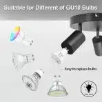 BOYIR LED stropna svetilka s 3 nastavljivimi reflektorji GU10 - slika 3