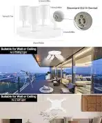 BOYIR LED stropna svetilka s 4 nastavljivimi reflektorji GU10 - slika 4