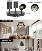 BOYIR LED stropna svetilka s 3 nastavljivimi reflektorji GU10 - slika 4