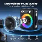 ANKUKA prenosni karaoke sistem z 2 brezžičnima mikrofonoma 15W, Bluetooth - slika 3