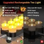 12x DAPHOMEU Polnilne LED čajne svečke z daljinskim upravljalnikom - slika 5