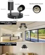 BOYIR LED stropna svetilka z 2 nastavljivima reflektorjema GU10 - slika 4