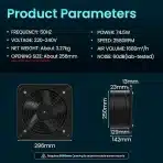 HG POWER Industrijski stenski odsesovalni ventilator 250mm - slika 3