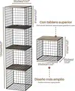 UMDONX 4-delni modularni organizator za garderobo iz kovine 30,5×30,5×31cm - slika 4
