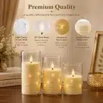 3x KIEXUNG LED sveča z vgrajenimi lučkami - slika 3