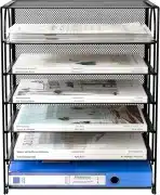 EASYPAG Kovinski pisarniški organizator dokumentov A4 s 6 predali - slika 4
